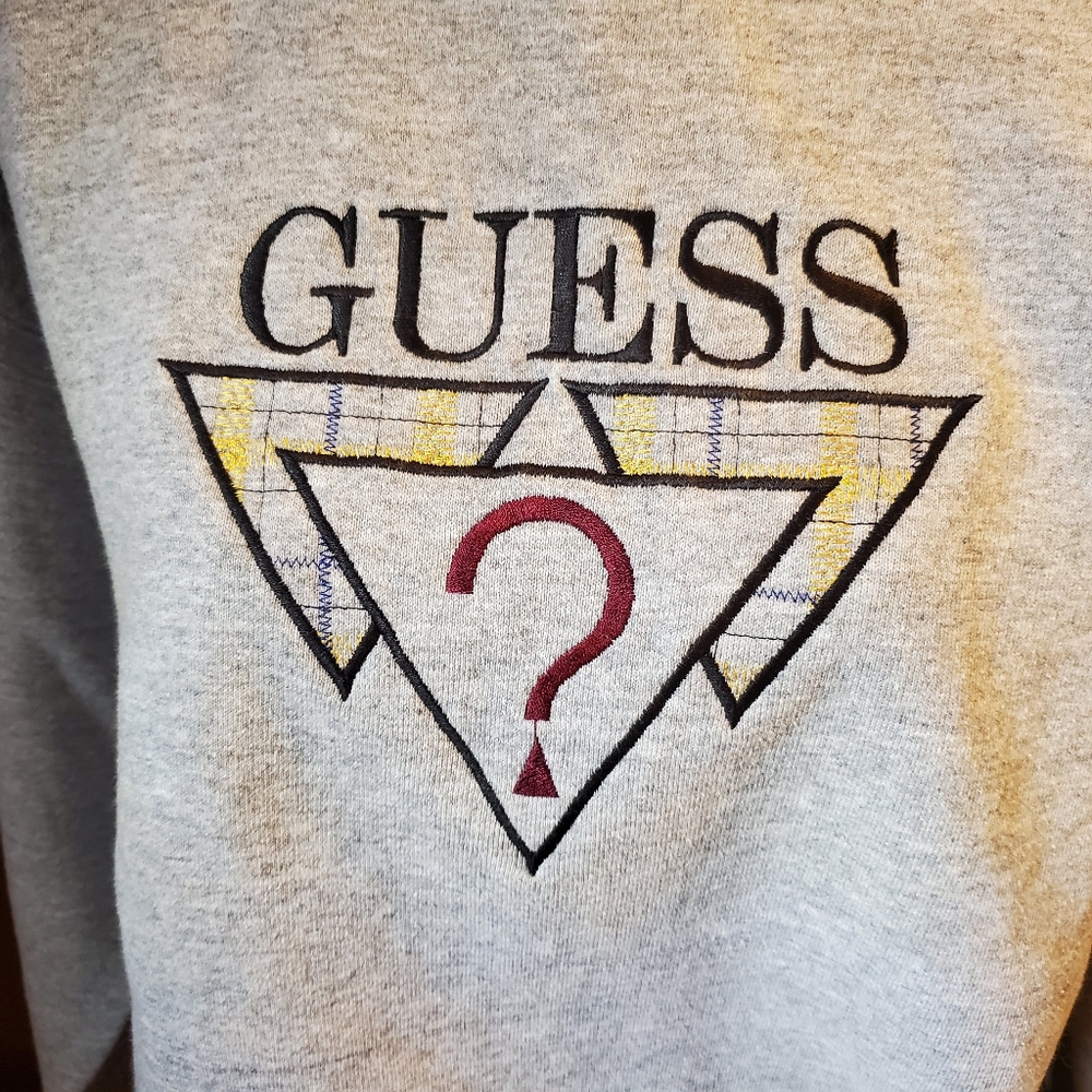 Vintage Guess Sweatshirt Grey Large